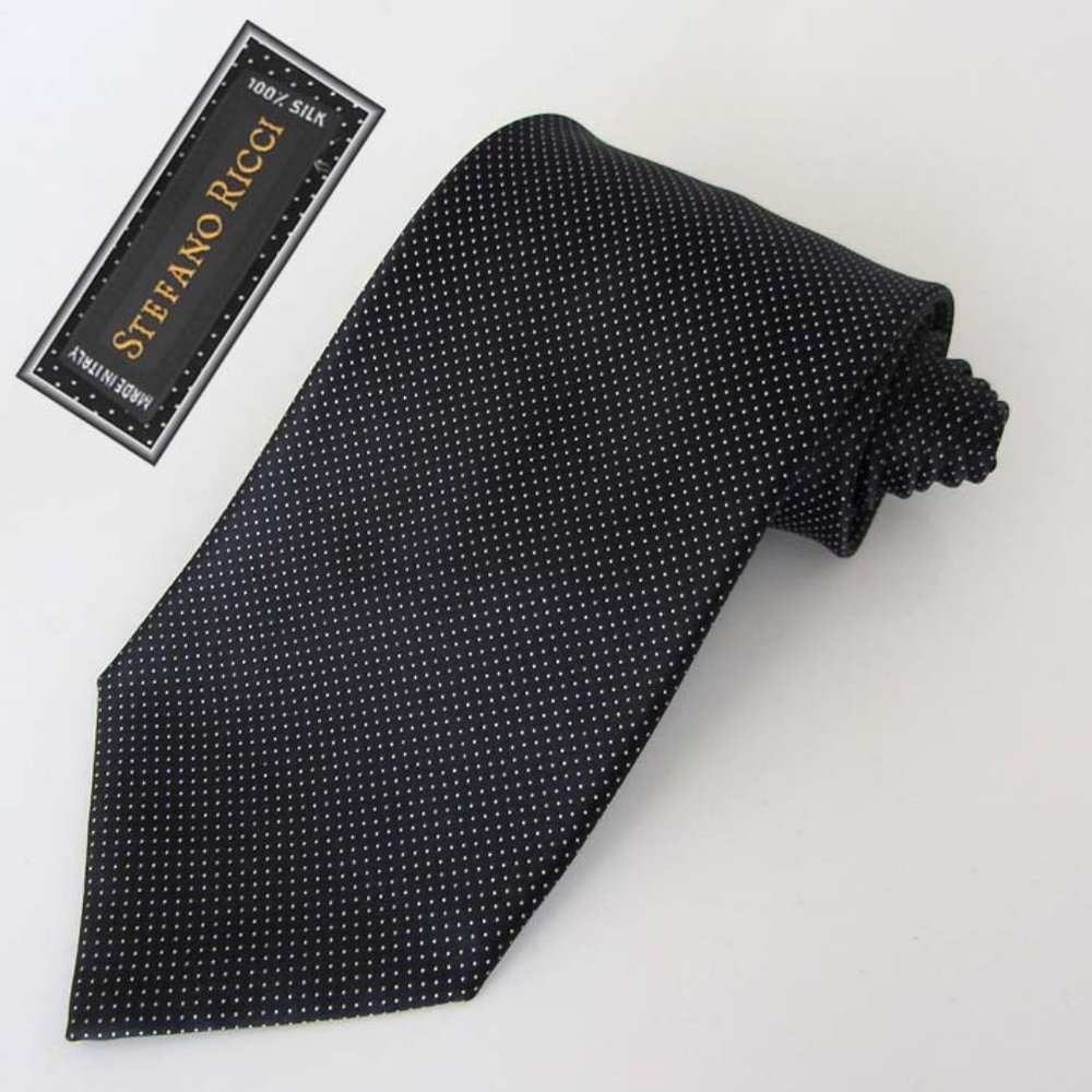 new STEFANO RICCI geometric mini dots pattern silk tie